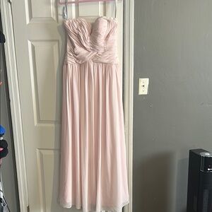 Bill Levkoff Pink Ruched Sweetheart Gown